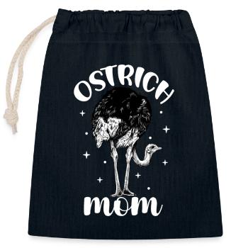 Straußenbesitzer - Straußen Mama - Verschließbarer Geschenkbeutel aus Baumwolle (25x30cm) - Navy - Vorne