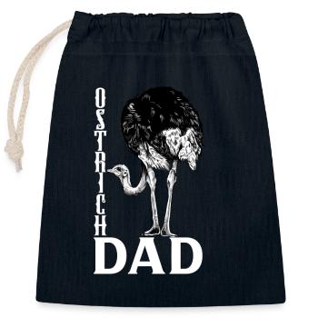 Straußenbesitzer - Straußen Papa - Verschließbarer Geschenkbeutel aus Baumwolle (25x30cm) - Navy - Vorne
