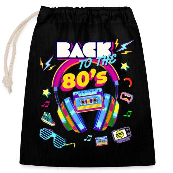 rétro I m Back To 80 s Graphic Design - Sac cadeau en coton avec cordon (25 x 30 cm) - noir - Devant