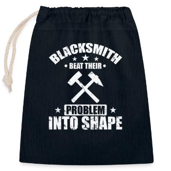 Blacksmith beat their Problem into Shape Metall - Verschließbarer Geschenkbeutel aus Baumwolle (25x30cm) - Navy - Vorne