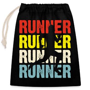 Jogging, Running, Marathon - Closable cotton gift bag (25x30cm) - black - Front