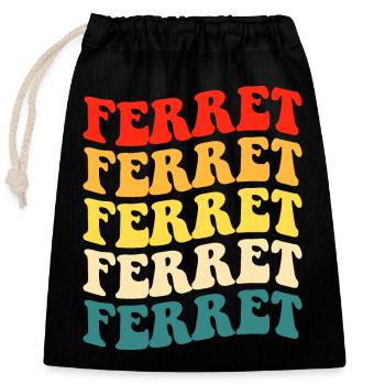 Ferret - Closable cotton gift bag (25x30cm) - black - Front