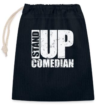 Stand Up Comedian Humor Blague - Sac cadeau en coton avec cordon (25 x 30 cm) - bleu marine - Devant