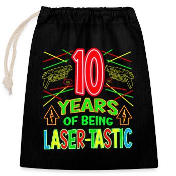 10 Years Old Of Being Laser-tastic Years Old Laser - Verschließbarer Geschenkbeutel aus Baumwolle (25x30cm) - Schwarz - Vorne