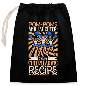 Tenue de pom-pom girl - Sac cadeau en coton avec cordon (25 x 30 cm) - noir - Devant