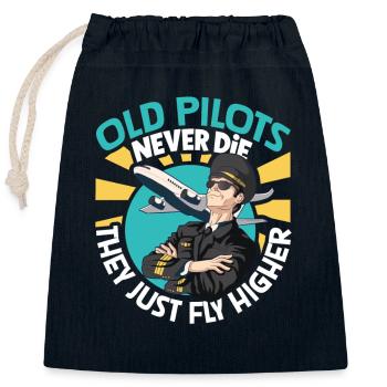 Pilot Aviation Airplane Airline Future Pilots - Verschließbarer Geschenkbeutel aus Baumwolle (25x30cm) - Navy - Vorne
