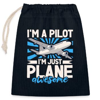 Pilot Aviation Airplane Airline Future Pilots - Verschließbarer Geschenkbeutel aus Baumwolle (25x30cm) - Navy - Vorne