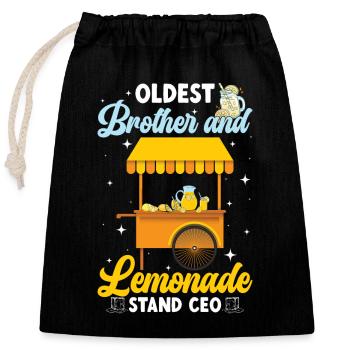 Frère aîné Lemonade Stand PDG Lemonade Crew - Sac cadeau en coton avec cordon (25 x 30 cm) - noir - Devant