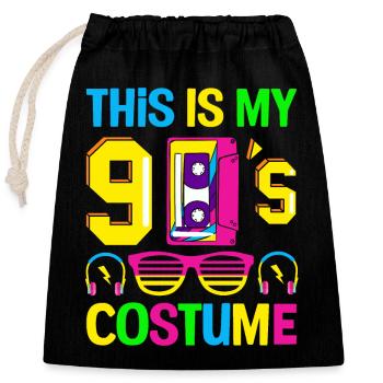 This is my Nineties 90s Party Costume 90s - Closable cotton gift bag (25x30cm) - black - Front