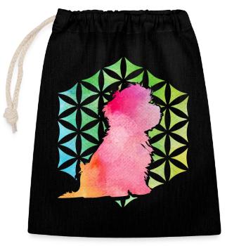 Havanais rétro - Sac cadeau en coton avec cordon (25 x 30 cm) - noir - Devant
