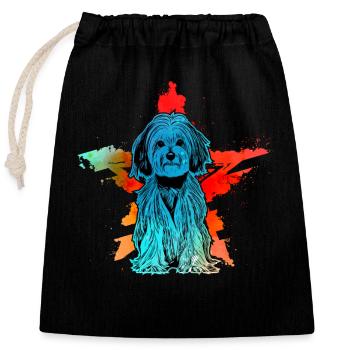 Rétro havanais - Sac cadeau en coton avec cordon (25 x 30 cm) - noir - Devant