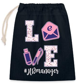 Liebe HR Manager Valentinstag - Verschließbarer Geschenkbeutel aus Baumwolle (25x30cm) - Navy - Vorne