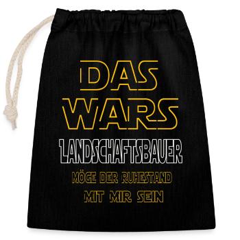 Rente Landschaftsbauer Rente Geschenk - Verschließbarer Geschenkbeutel aus Baumwolle (25x30cm) - Schwarz - Vorne