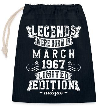 Geburtstag März 1967 Jahr Limited Edition - Verschließbarer Geschenkbeutel aus Baumwolle (25x30cm) - Navy - Vorne
