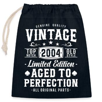 Retro Gift 2004, 19/20 years - Closable cotton gift bag (25x30cm) - navy - Front