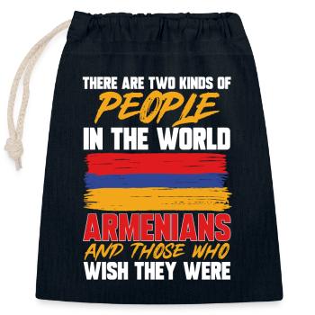 Armenian flag Armenia - Closable cotton gift bag (25x30cm) - navy - Front