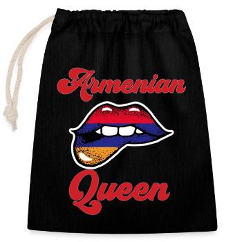 Armenian flag Armenia - Closable cotton gift bag (25x30cm) - black - Front
