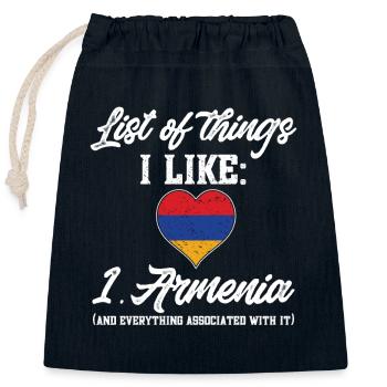Armenian flag Armenia - Closable cotton gift bag (25x30cm) - navy - Front