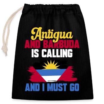 Antigua and Barbuda flag - Closable cotton gift bag (25x30cm) - black - Front