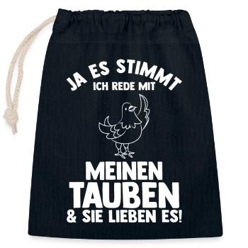 Taubenzüchter Brieftaube Tauben - Verschließbarer Geschenkbeutel aus Baumwolle (25x30cm) - Navy - Vorne