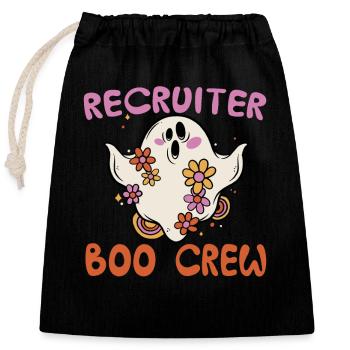 Recruiter Boo Crew Halloween Kostüm - Verschließbarer Geschenkbeutel aus Baumwolle (25x30cm) - Schwarz - Vorne