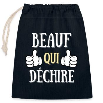 Beauf Qui Déchire Homme Humour Beau Frère Cadeau - Sac cadeau en coton avec cordon (25 x 30 cm) - bleu marine - Devant