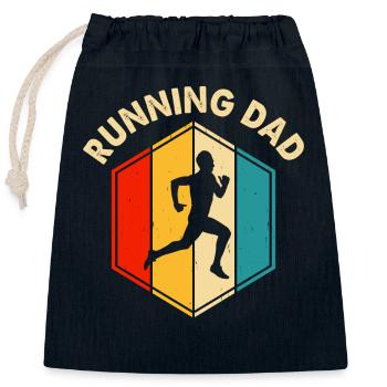Jogging, Running, Marathon - Closable cotton gift bag (25x30cm) - navy - Front