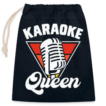 Karaoke Singen - Verschließbarer Geschenkbeutel aus Baumwolle (25x30cm) - Navy - Vorne
