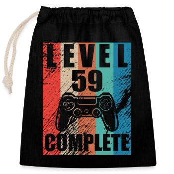 Level 59 complete - Closable cotton gift bag (25x30cm) - black - Front