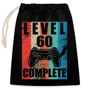 Level 60 complete - Closable cotton gift bag (25x30cm) - black - Front