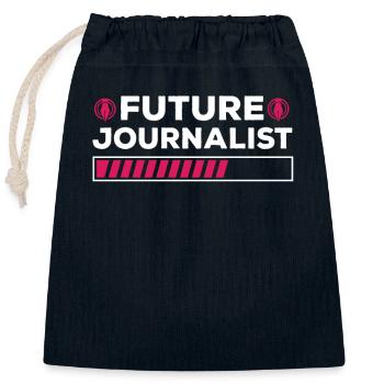Future Journalist Shirt Media Journalism - Sac cadeau en coton avec cordon (25 x 30 cm) - bleu marine - Devant