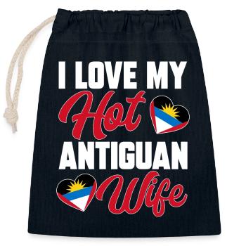 Antigua and Barbuda flag - Closable cotton gift bag (25x30cm) - navy - Front