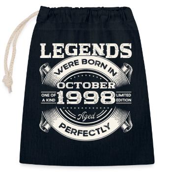 October Vintage 1998 25th Birthday Gift - Closable cotton gift bag (25x30cm) - navy - Front