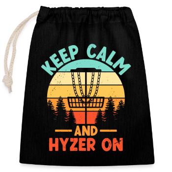 Disc Golf Player Disc Golfer Frisbee Player Par Pu - Sac cadeau en coton avec cordon (25 x 30 cm) - noir - Devant