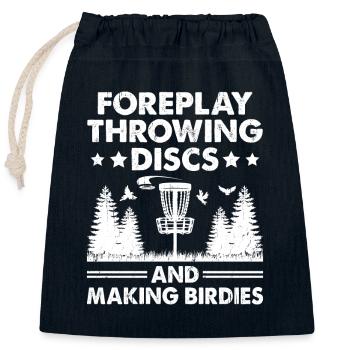 Disc Golf Player Disc Golfer Frisbee Player Par Pu - Sac cadeau en coton avec cordon (25 x 30 cm) - bleu marine - Devant