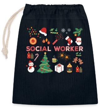Sozialarbeiter Weihnachtskostüm Xmas - Verschließbarer Geschenkbeutel aus Baumwolle (25x30cm) - Navy - Vorne