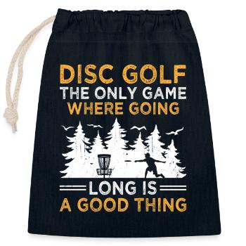 Disc Golf Player Disc Golfer Frisbee Player Par Pu - Sac cadeau en coton avec cordon (25 x 30 cm) - bleu marine - Devant