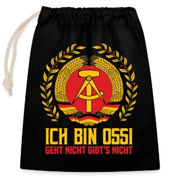 Ich Bin Ossi - Verschließbarer Geschenkbeutel aus Baumwolle (25x30cm) - Schwarz - Vorne