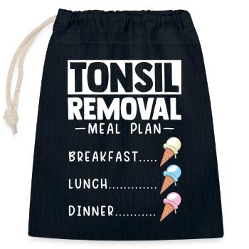 Tonsil Removal Meal Plan Ice Cream Tonsil Surgery - Closable cotton gift bag (25x30cm) - navy - Front