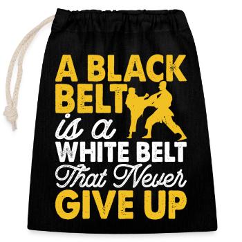 Karate - Closable cotton gift bag (25x30cm) - black - Front