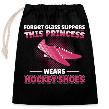 Field Hockey Forget Glass Slippers - Closable cotton gift bag (25x30cm) - black - Front