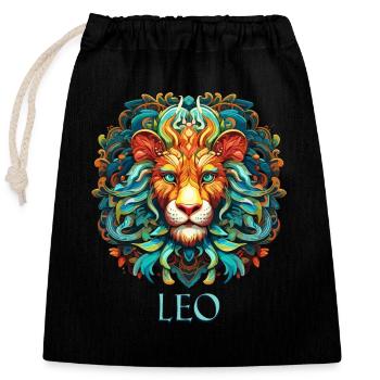 Be Proud of Your Unique Traits Leo Zodiac - Closable cotton gift bag (25x30cm) - black - Front