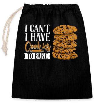 Je ne peux pas avoir de biscuits pour cuire un confiseur - Sac cadeau en coton avec cordon (25 x 30 cm) - noir - Devant