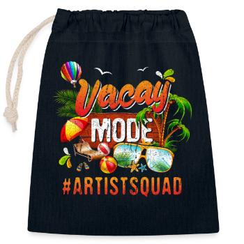 Groupe de vacances d’artiste #Artistsquad - Sac cadeau en coton avec cordon (25 x 30 cm) - bleu marine - Devant