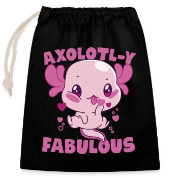 Axolotl Birthday Party - Closable cotton gift bag (25x30cm) - black - Front