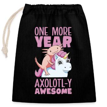 Axolotl Birthday Party - Closable cotton gift bag (25x30cm) - black - Front