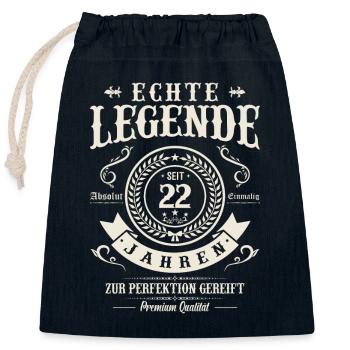 Vintage Legend: 22 Jahre - Verschließbarer Geschenkbeutel aus Baumwolle (25x30cm) - Navy - Vorne