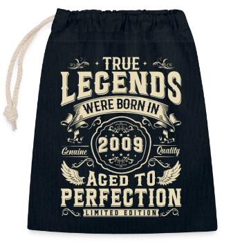 Legendary vintage 2009 - Closable cotton gift bag (25x30cm) - navy - Front