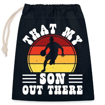 Joueurs de basket-ball - Sac cadeau en coton avec cordon (25 x 30 cm) - bleu marine - Devant