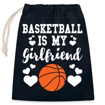 Joueurs de basket-ball - Sac cadeau en coton avec cordon (25 x 30 cm) - bleu marine - Devant
